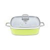 Square Tri-Ply Buffet Serving Pan 5L with Ceramic Insert - Light Green- from Piokit