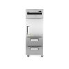 Stainless Steel 1 Door & 2 Drawers Vertical Refrigerator From PIOKIT