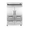 Vertical 2 Half Doors With 4 Bottom Drawers Refrigerator – 1240LT From PIOKIT