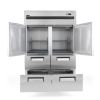 Vertical 2 Half Doors With 4 Bottom Drawers Refrigerator – 1240LT From PIOKIT