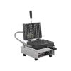 Stainless Steel Electric Single Waffle Maker With 2 Rectangular Sections - 90 degree From KRAMPOUZ