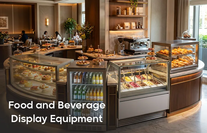 Food and beverage display equipment for restaurants and cafes