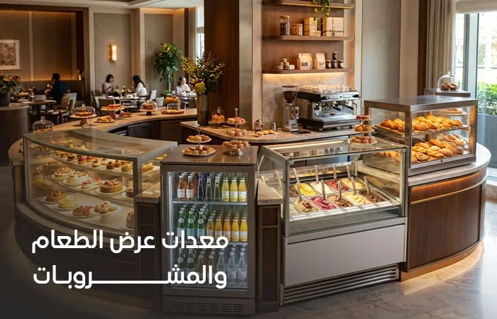 معدات عرض الطعام والمشروبات للمطاعم والكافيهات
