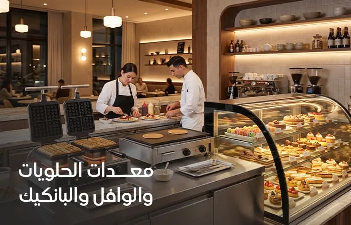 معدات الحلويات والوافل والبانكيك للكافيهات