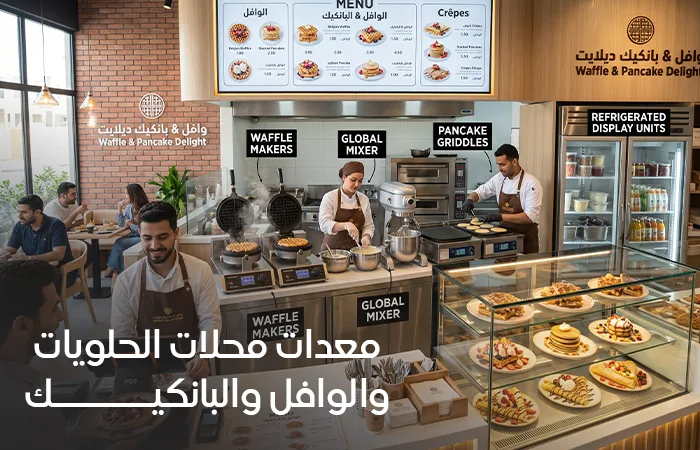 معدات محلات الحلويات والوافل والبانكيك: دليل التجهيزات الأساسية