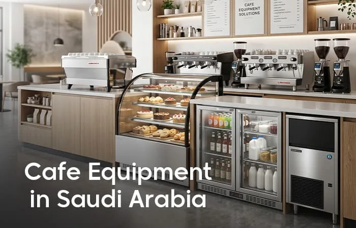 Commercial cafe equipment setup in Saudi Arabia