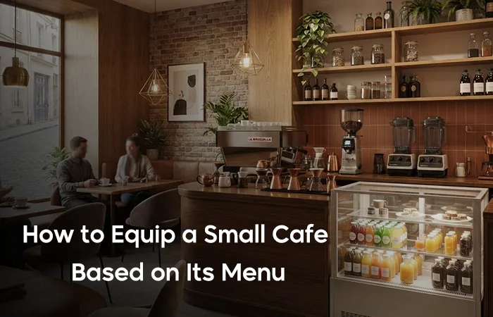 Small cafe equipment setup based on menu requirements