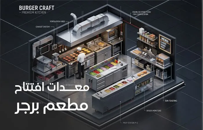 معدات مطعم برجر للتشغيل التجاري