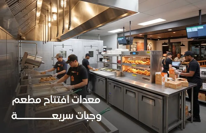 معدات مطعم وجبات سريعة للتشغيل السريع والإنتاج العالي